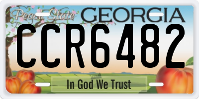 GA license plate CCR6482