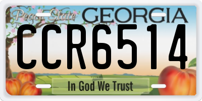 GA license plate CCR6514
