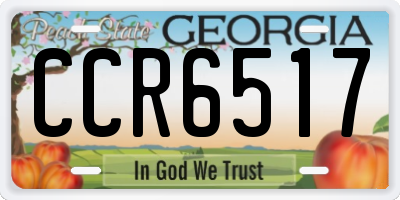 GA license plate CCR6517