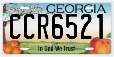 GA license plate CCR6521