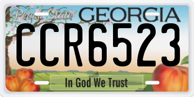GA license plate CCR6523