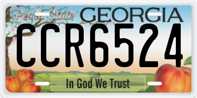 GA license plate CCR6524