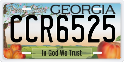 GA license plate CCR6525