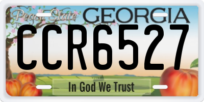 GA license plate CCR6527