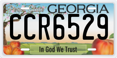 GA license plate CCR6529