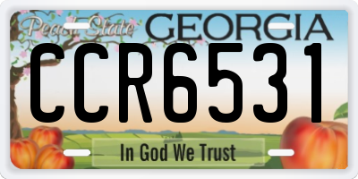 GA license plate CCR6531