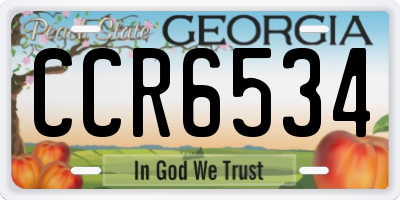 GA license plate CCR6534