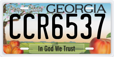 GA license plate CCR6537