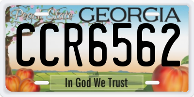 GA license plate CCR6562