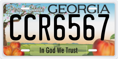 GA license plate CCR6567