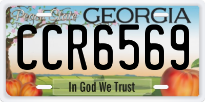 GA license plate CCR6569