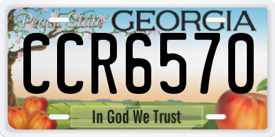 GA license plate CCR6570