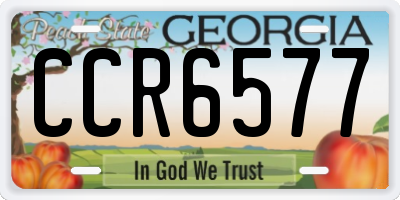 GA license plate CCR6577
