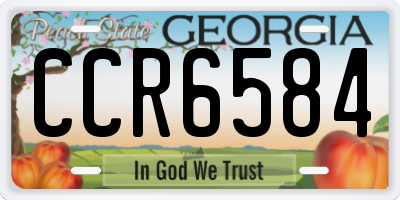 GA license plate CCR6584