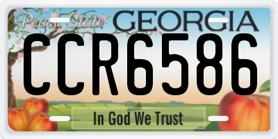 GA license plate CCR6586