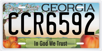 GA license plate CCR6592