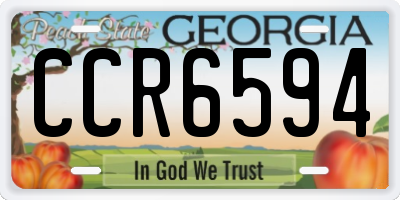 GA license plate CCR6594