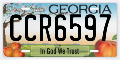GA license plate CCR6597
