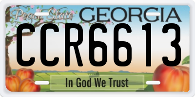 GA license plate CCR6613