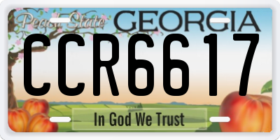 GA license plate CCR6617