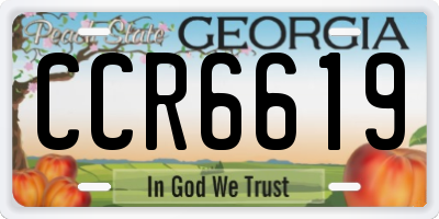 GA license plate CCR6619