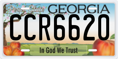GA license plate CCR6620