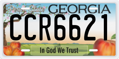 GA license plate CCR6621