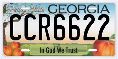 GA license plate CCR6622