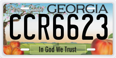 GA license plate CCR6623