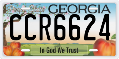 GA license plate CCR6624