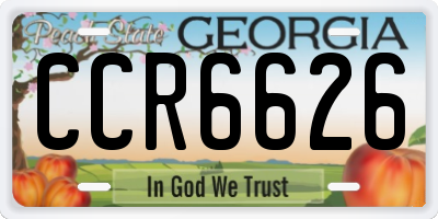 GA license plate CCR6626
