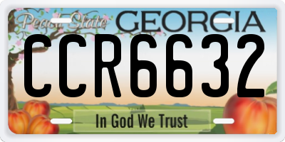 GA license plate CCR6632