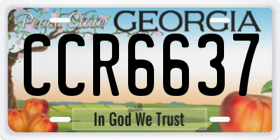 GA license plate CCR6637