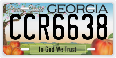 GA license plate CCR6638
