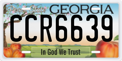 GA license plate CCR6639