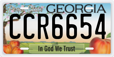 GA license plate CCR6654