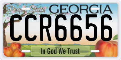 GA license plate CCR6656