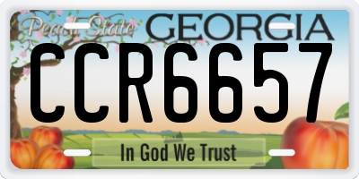 GA license plate CCR6657