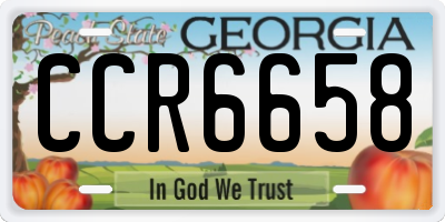 GA license plate CCR6658