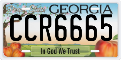 GA license plate CCR6665