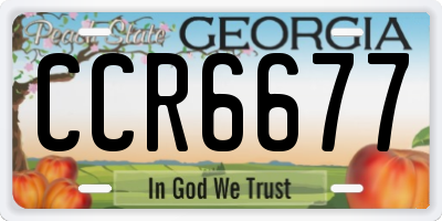 GA license plate CCR6677