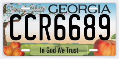 GA license plate CCR6689