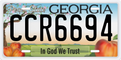 GA license plate CCR6694