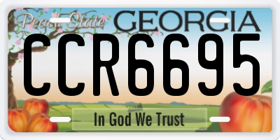 GA license plate CCR6695