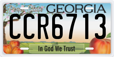 GA license plate CCR6713