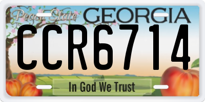 GA license plate CCR6714
