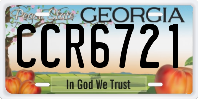 GA license plate CCR6721