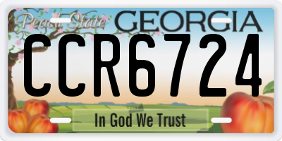 GA license plate CCR6724