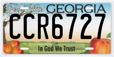 GA license plate CCR6727