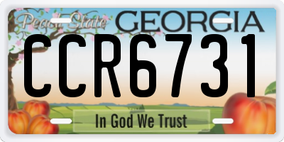 GA license plate CCR6731